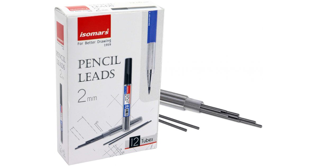 Isomars R140 მექანიკური ფანქრის სათადარიგო გულები Isomars 2მმ წვერით 8 ცალი ...