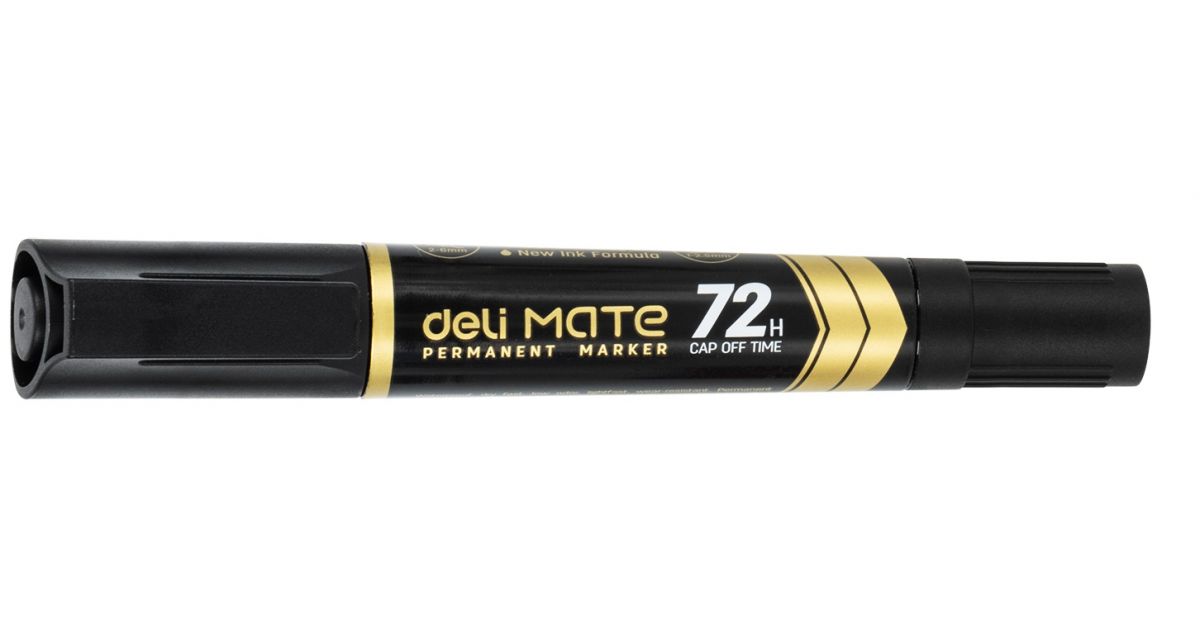 Permanent Marker with two tips Deli Black · Stationery